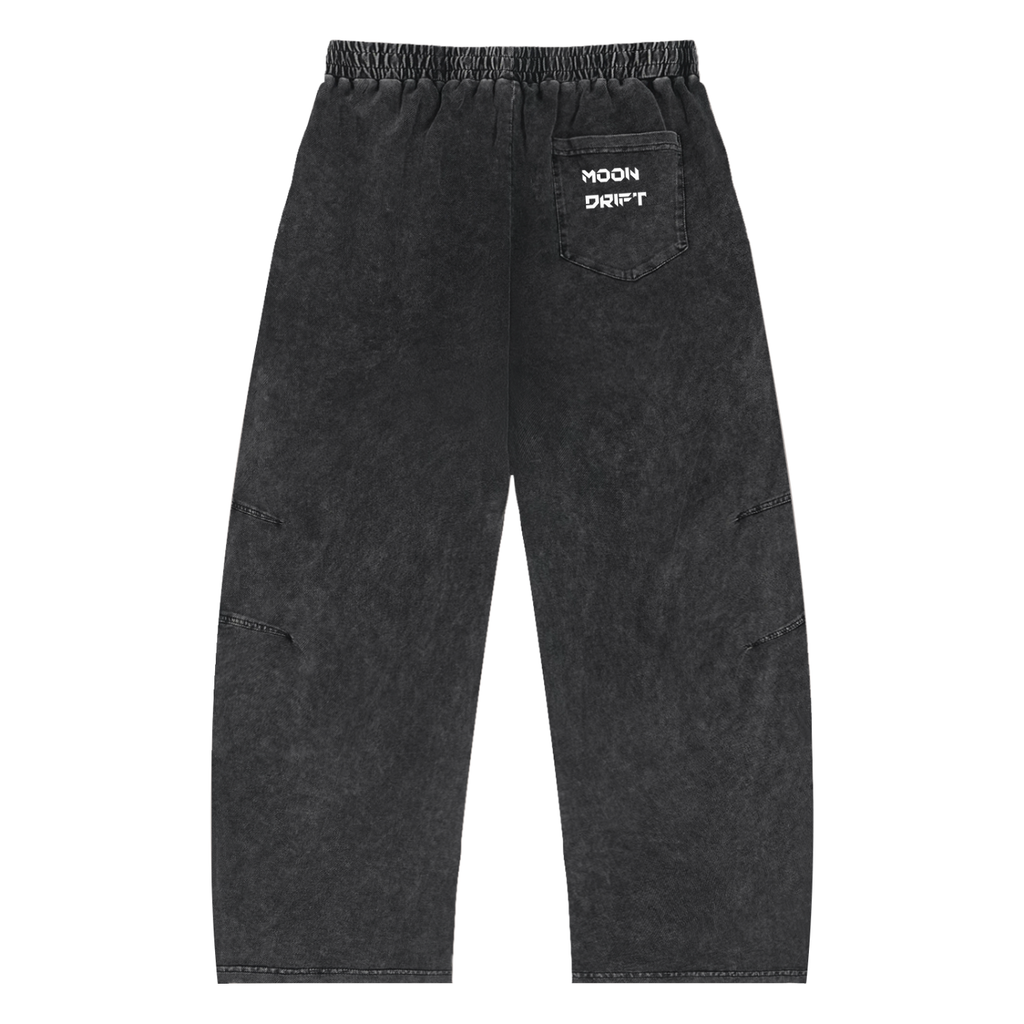 Snow Wash Drawstring Cotton Pants